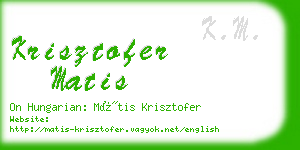 krisztofer matis business card